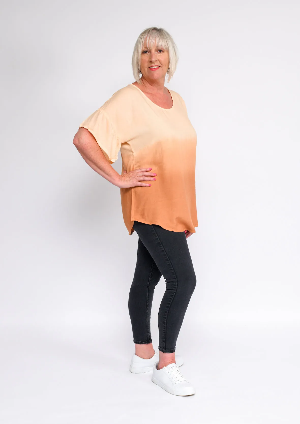 Round Neck Ombre Top