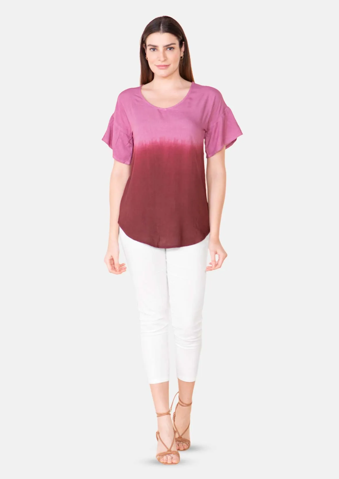 Round Neck Ombre Top