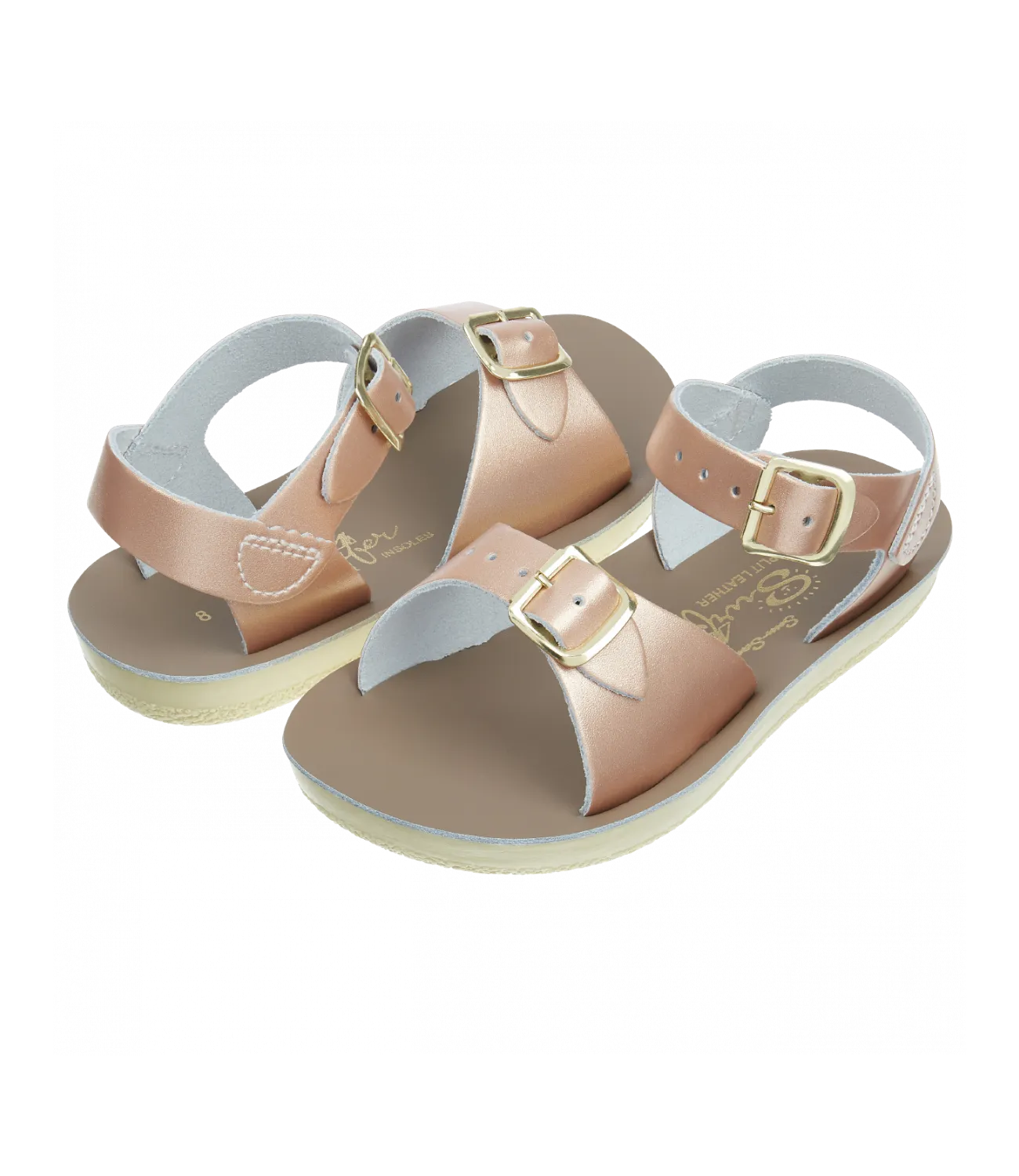 Salt-water sandals surfer rose gold