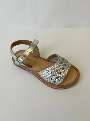 Silver lattice sandal