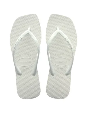 Slim Square Sandal, White