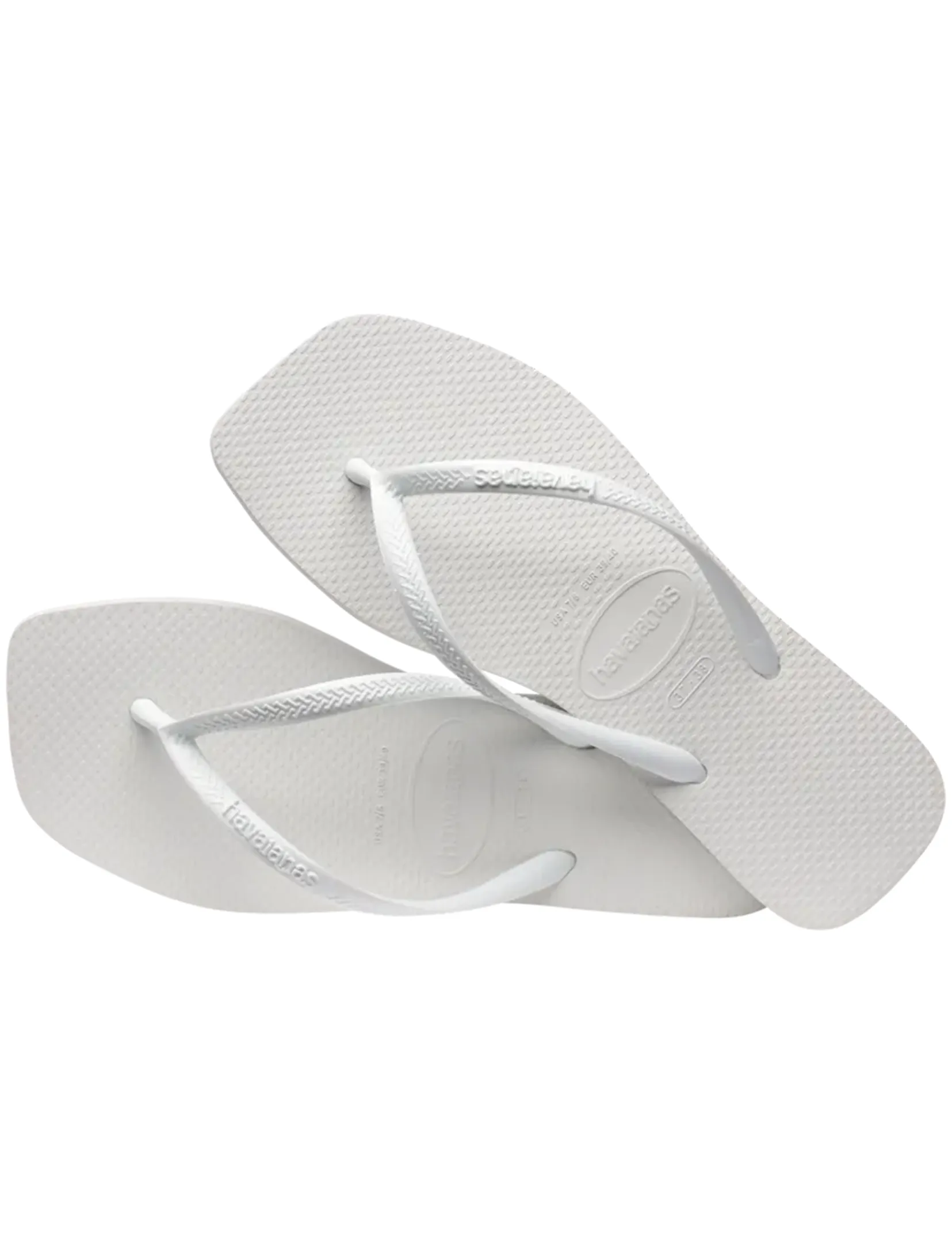 Slim Square Sandal, White