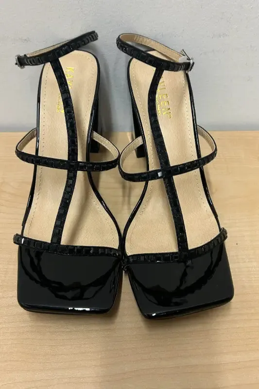 Thick Sole Sandal with Rhinestone Straps