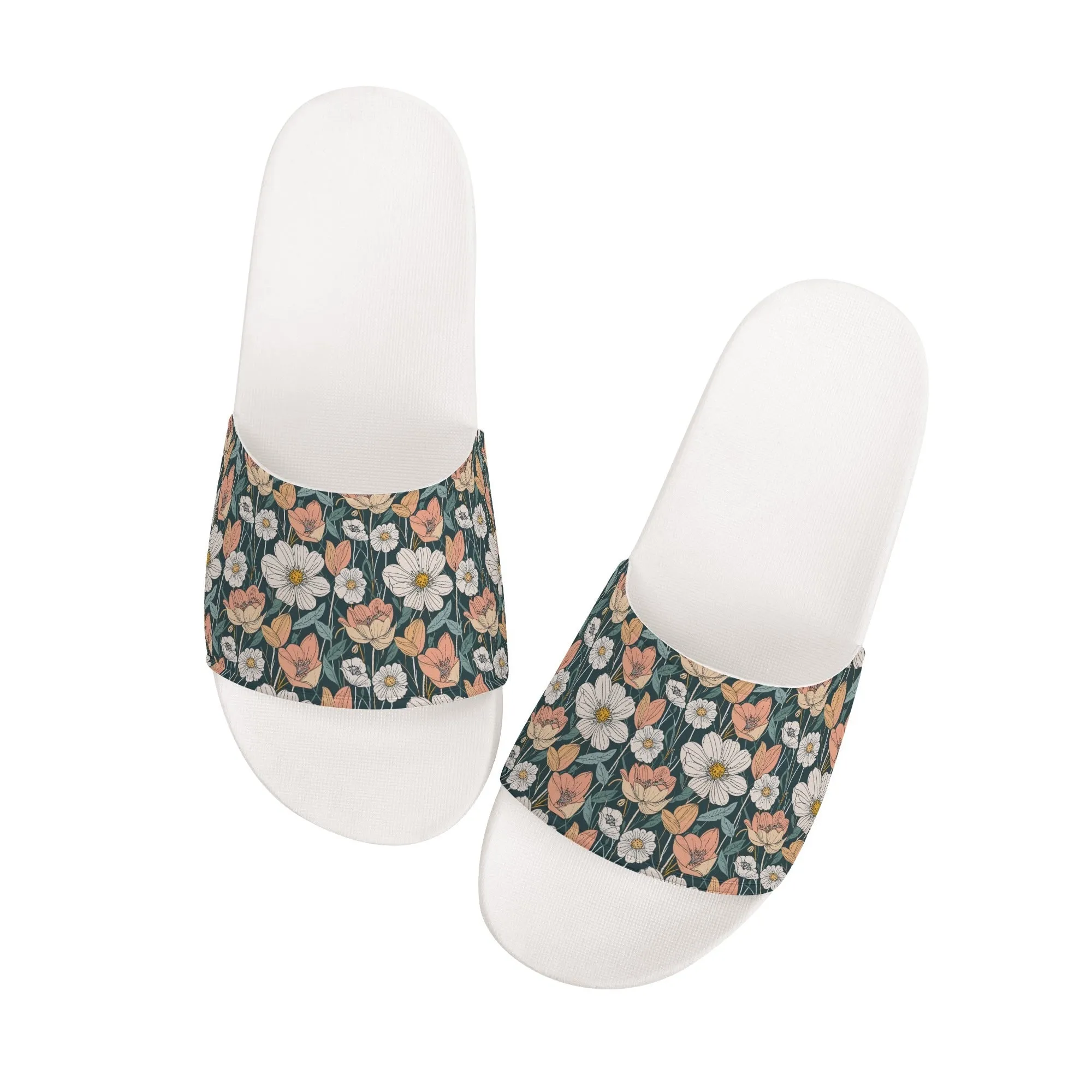 Tulips and Daisys Mens Slide Sandals