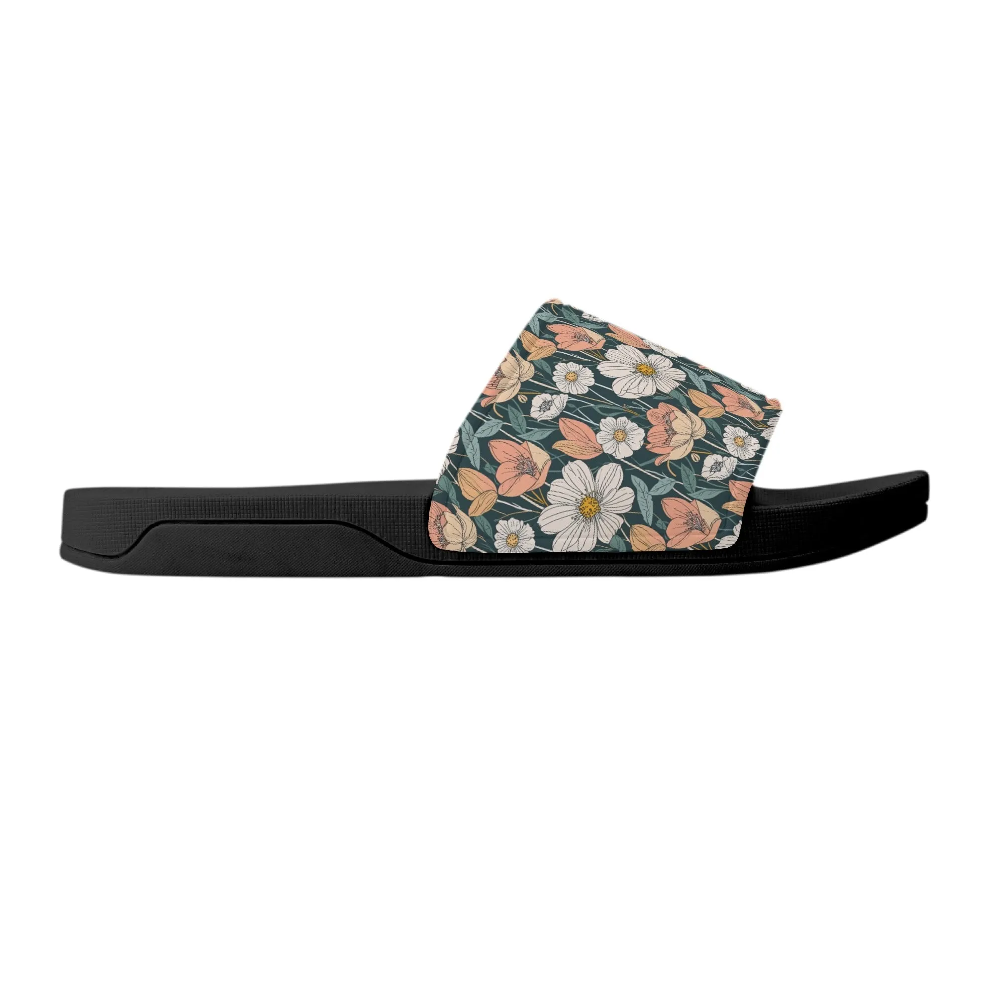 Tulips and Daisys Mens Slide Sandals