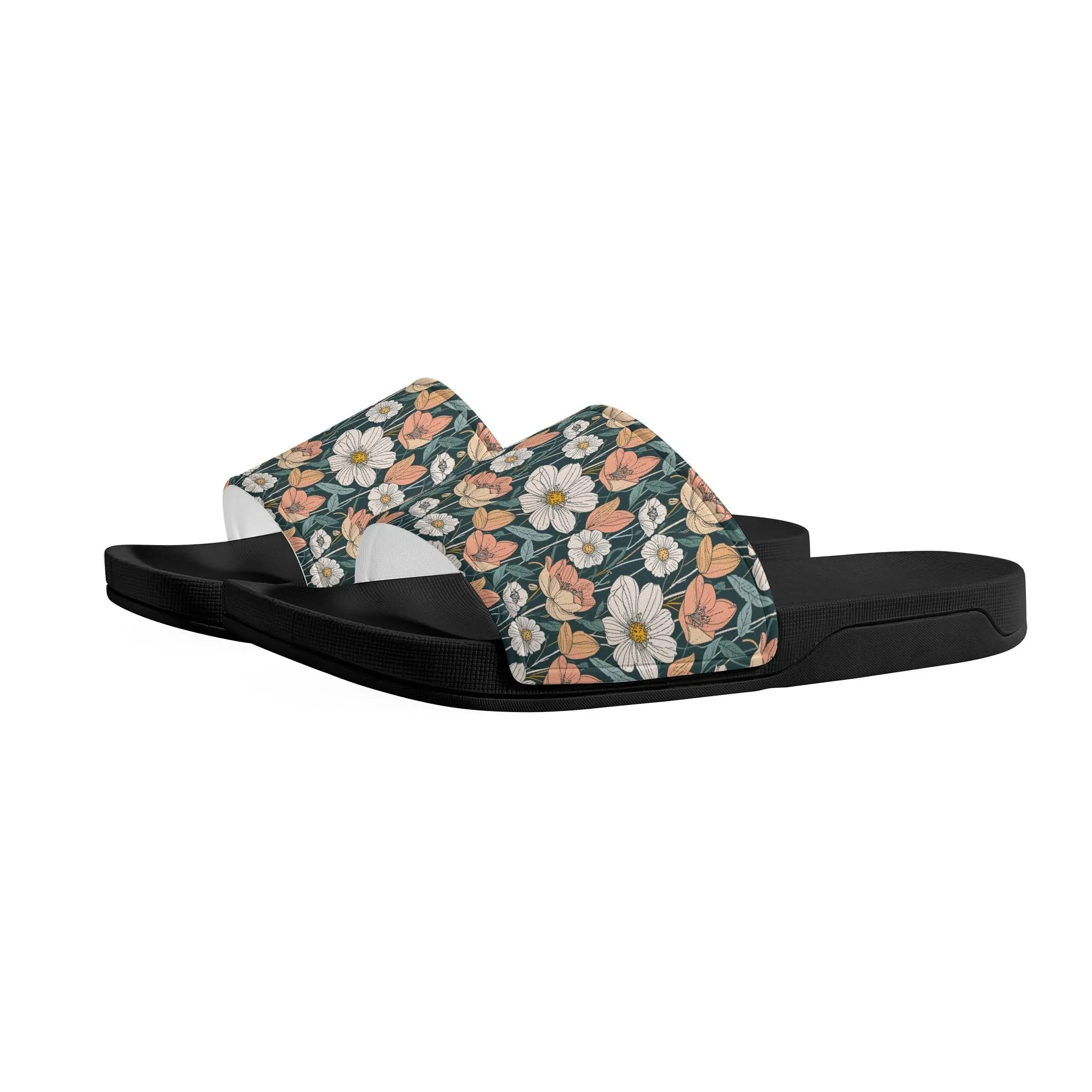 Tulips and Daisys Mens Slide Sandals