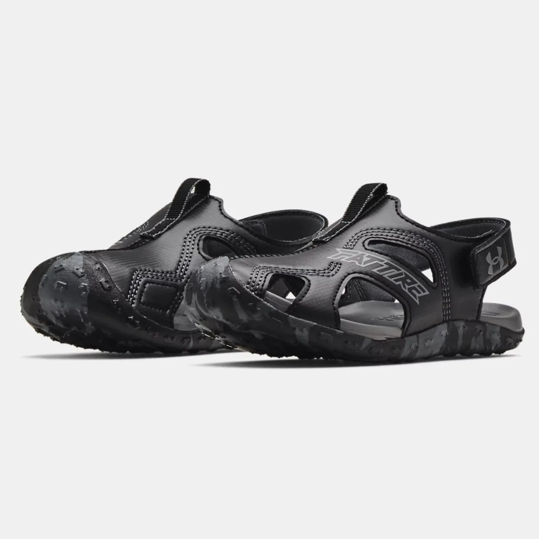 Under Armour Black/Pitch Grey Fat Tire Defender Children’s Sandal