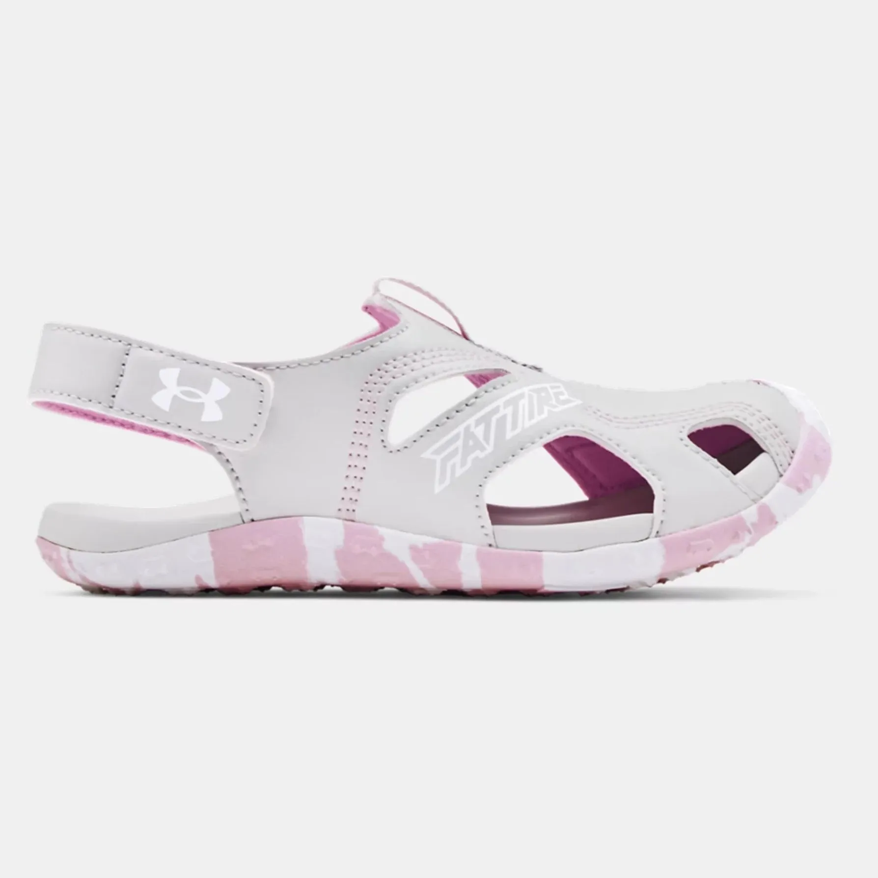 Under Armour Halo Grey/Stellar Pink/White Fat Tire Defender Children’s Sandal