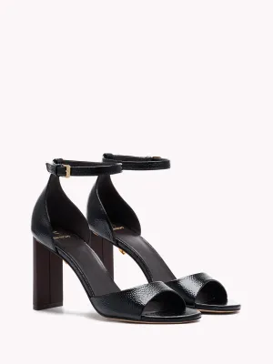 Valentina Caviar high-heel Patent Grained Black Leather