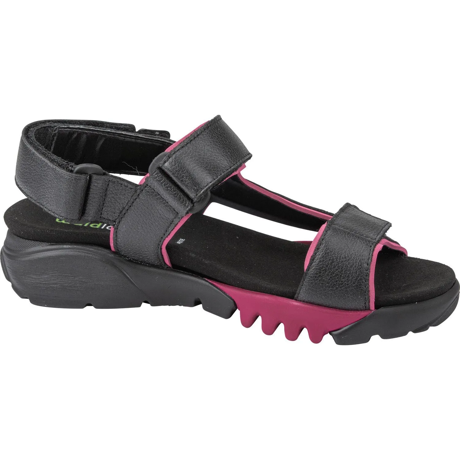 Waldlaufer 745004 200 096 H-Kalmit-DA Ladies Navy And Magenta Leather Touch Fastening Sandals