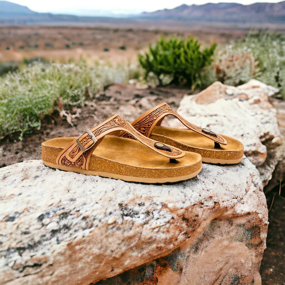 Western Hand tooled sandals