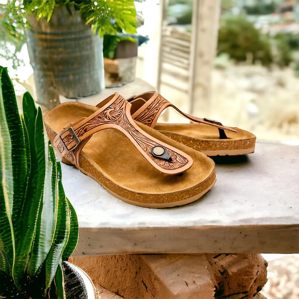 Western Hand tooled sandals