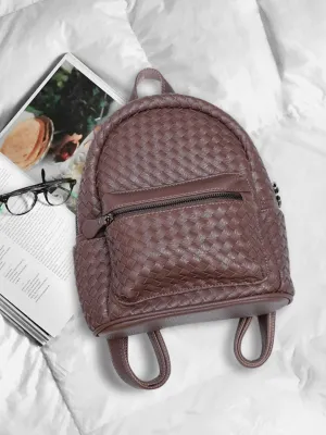 Women Brown Textured Mini Backpack