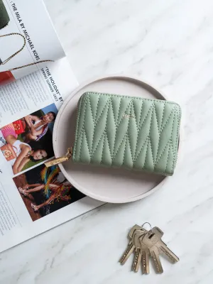 Women's Green Textured Bifold Wallet