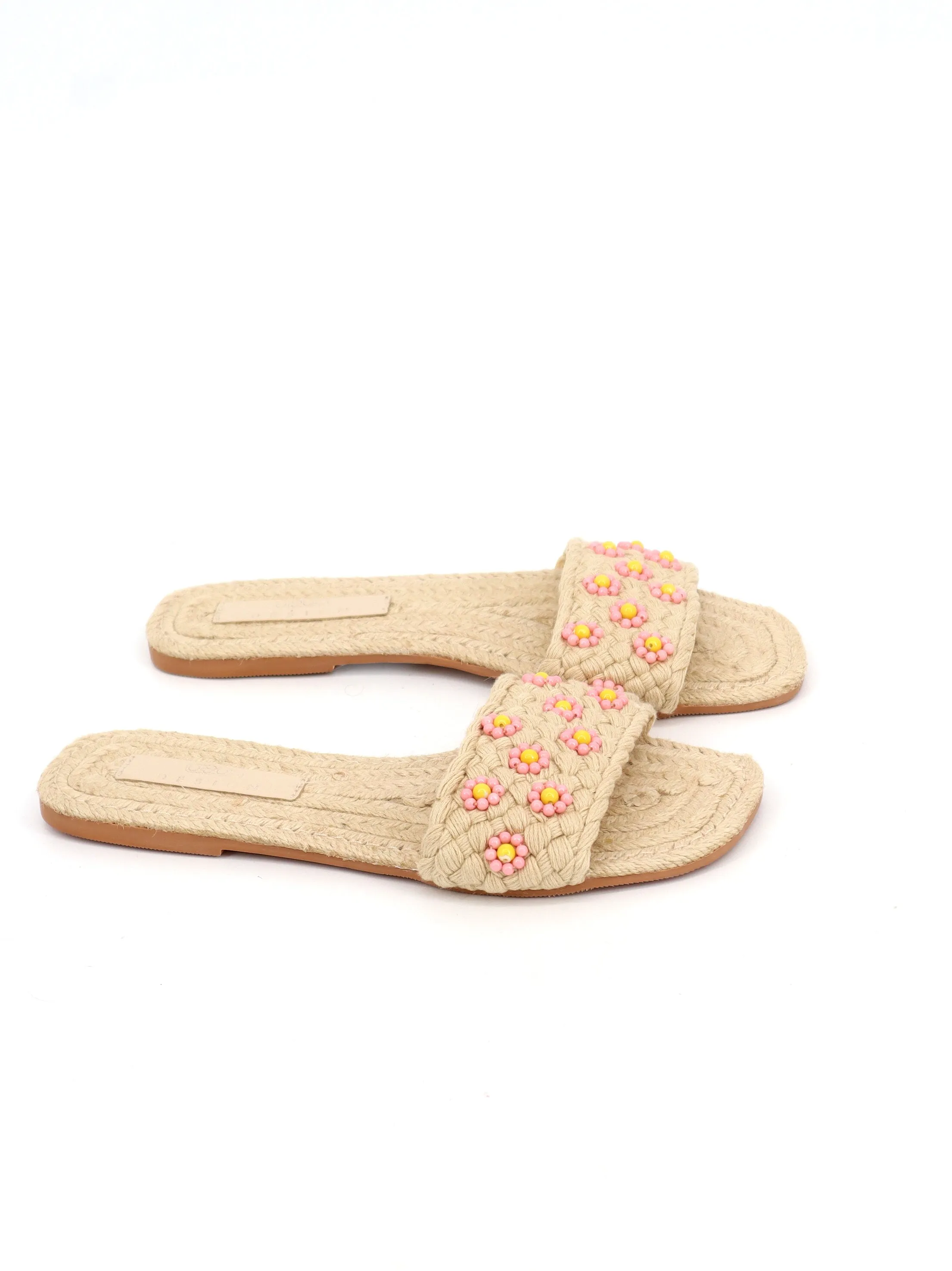 Women's Textured Slippers,Beige